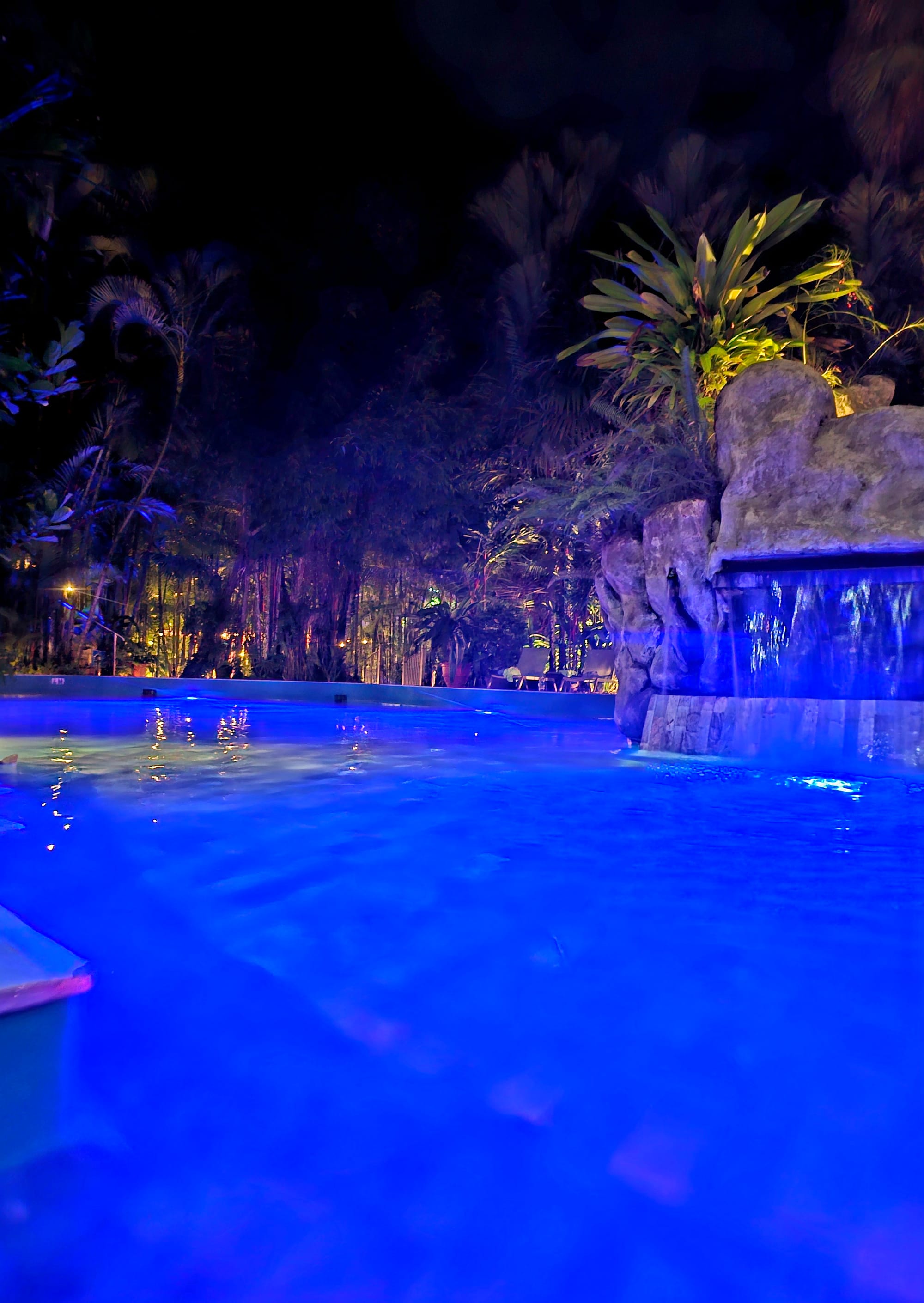 A hot springs soak at the end of the day — time to slow down and let the body recover.