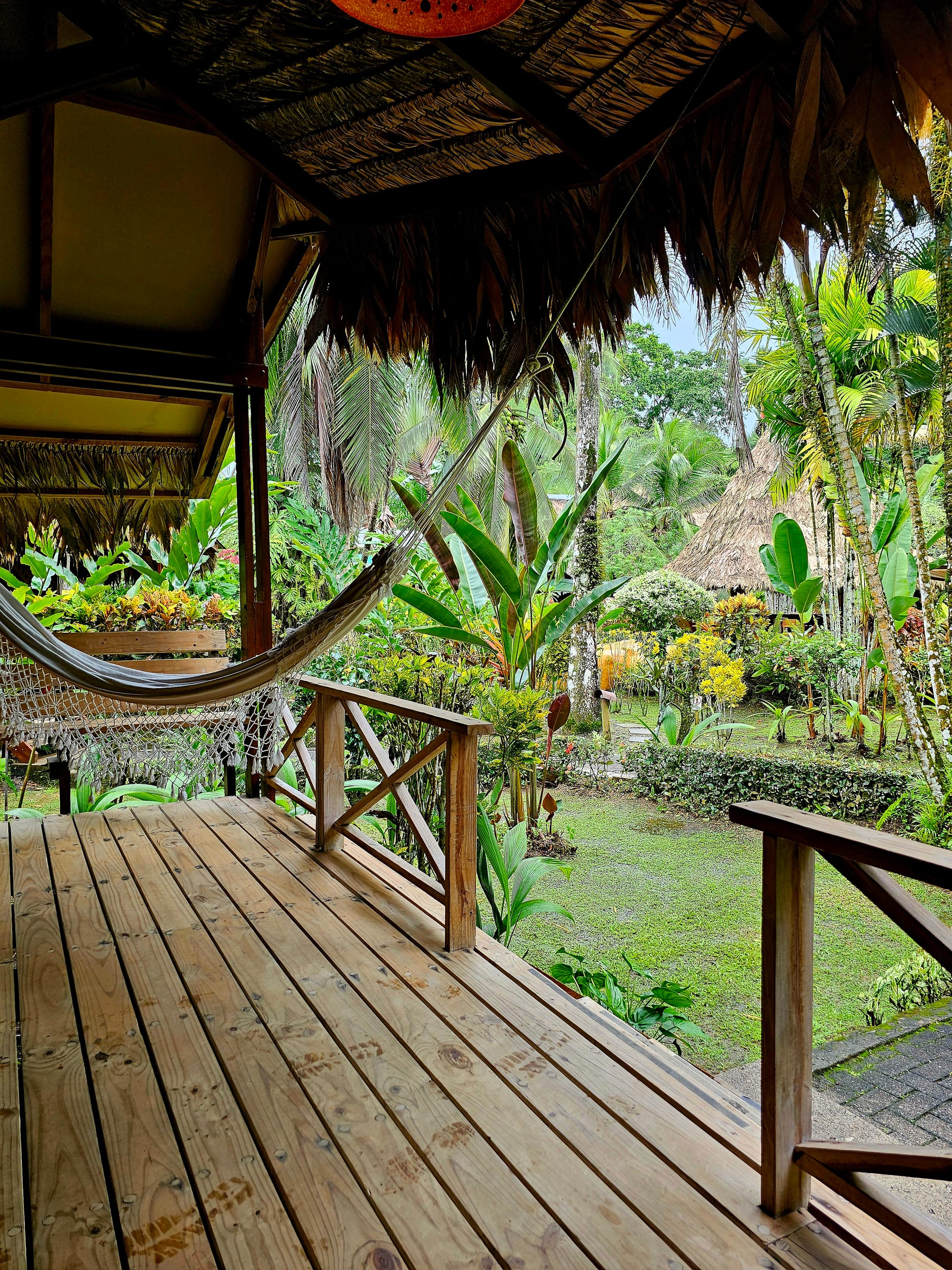 View from our balcony at Azania Lodge, surrounded by Caribbean jungle gardens.G