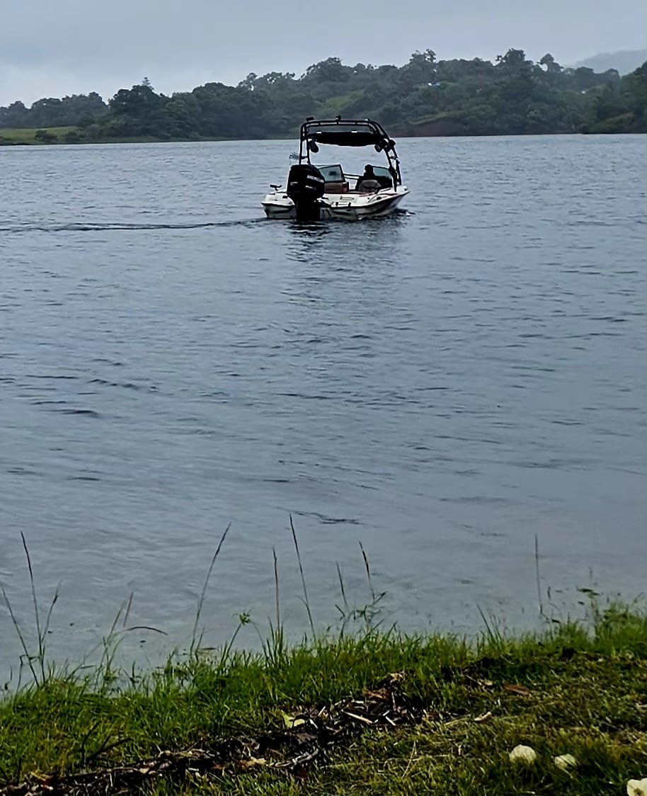 The boat we fished from on Lake Arenal — simple, functional, and well suited to wide water and changing conditions.